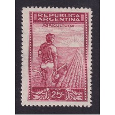 ARGENTINA 1935 GJ 756 ESTAMPILLA NUEVA MINT PAPEL RAYADO CARMIN OSCURO U$ 1,30